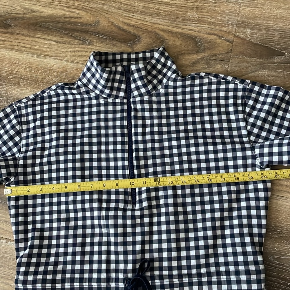 Draper James Activewear Gingham Cinch Waist Quarter-Zip - Picture 6 of 12